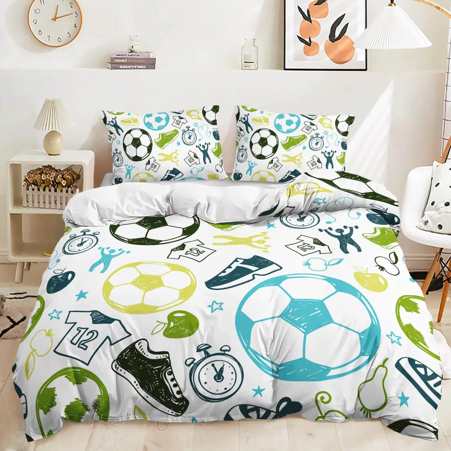 Soccer bedspread quilt cover for children
