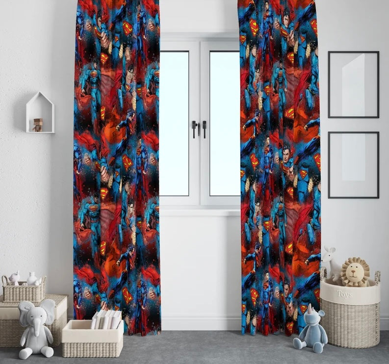 marvel inspired window drapes kids