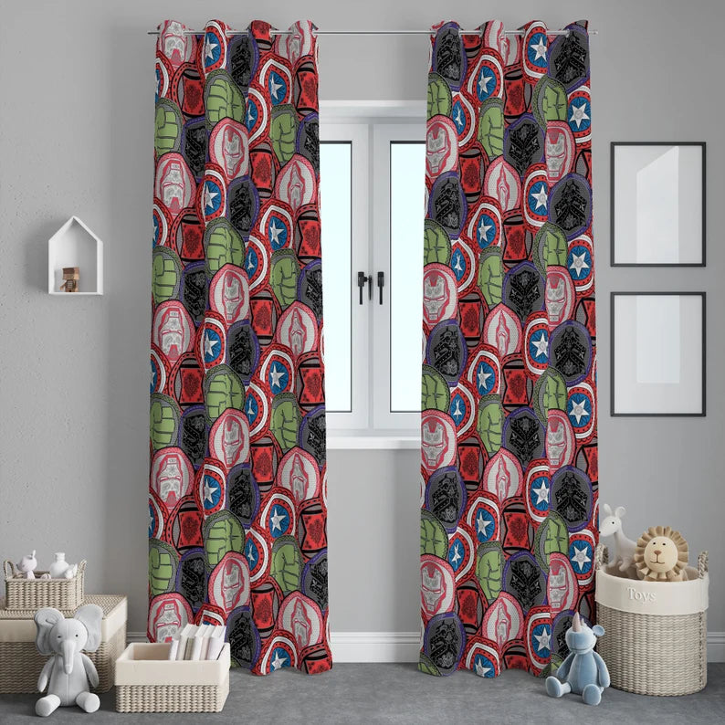 cartoon superhero curtains for kids