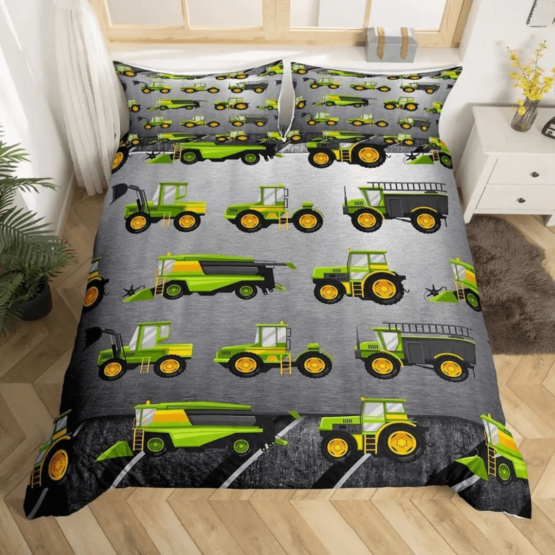 Fun Excavator and Tractor Bedding for Kids Nursery