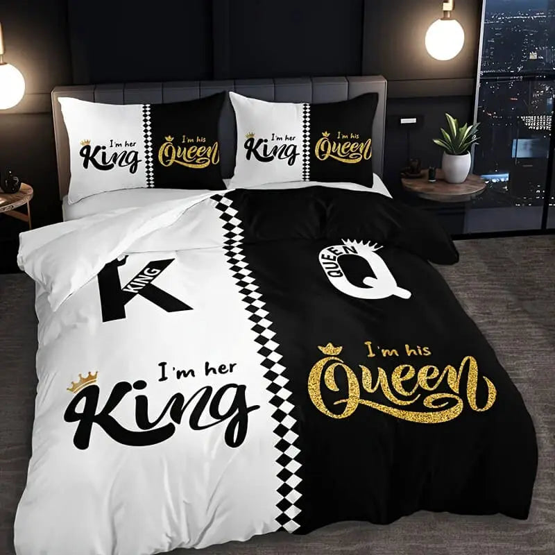 King &amp; Queen Crown Duvet Cover
