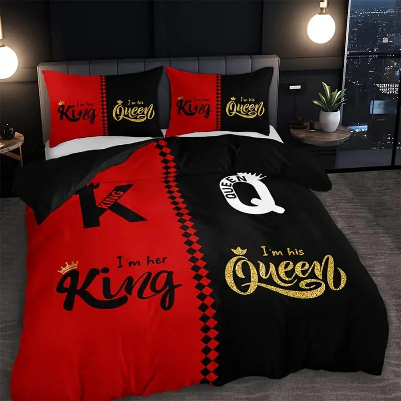 King &amp; Queen Crown Quilt Cover
