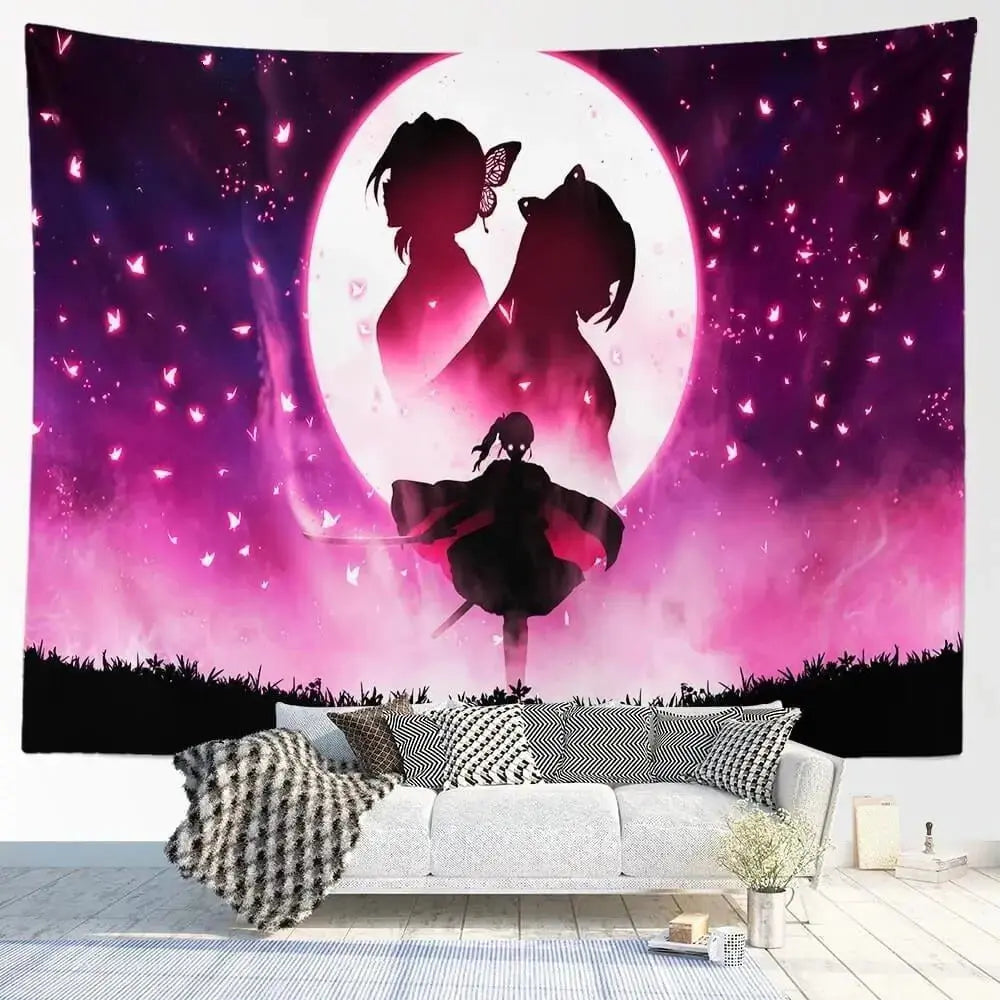 Kocho Sisters and Kanao Tsuyuri Demon Slayer tapestry in vibrant 4K print

Butterfly Mansion anime wall hanging with Shinobu Kocho, Kanae, and Kanao

Soft polyester Demon Slayer tapestry for Australian anime fans

HD Butterfly Hashira wall art banner for bedrooms and dorms

Kanao Tsuyuri &amp; Kocho Sisters fabric poster – global shipping from Australia