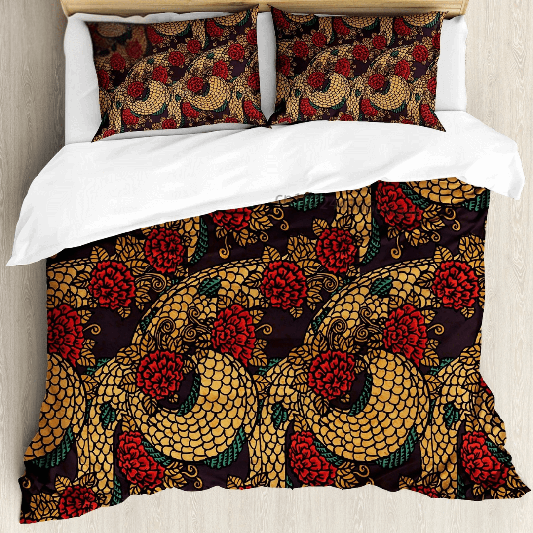 Minimalist Black and Skin Koi Fish Comforter Cover