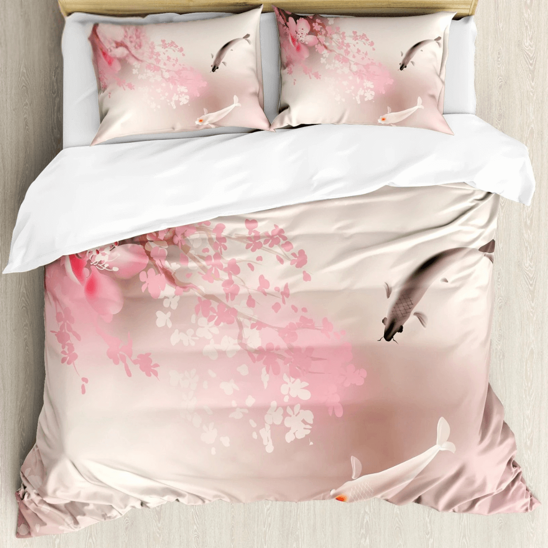 Minimal Japanese Koi Fish Quilt Cover Bedding Collection