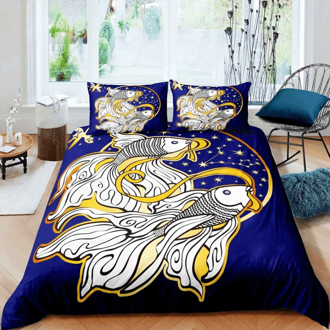 Japanese Koi Fish Bedroom Décor Bedding with Pillowcases