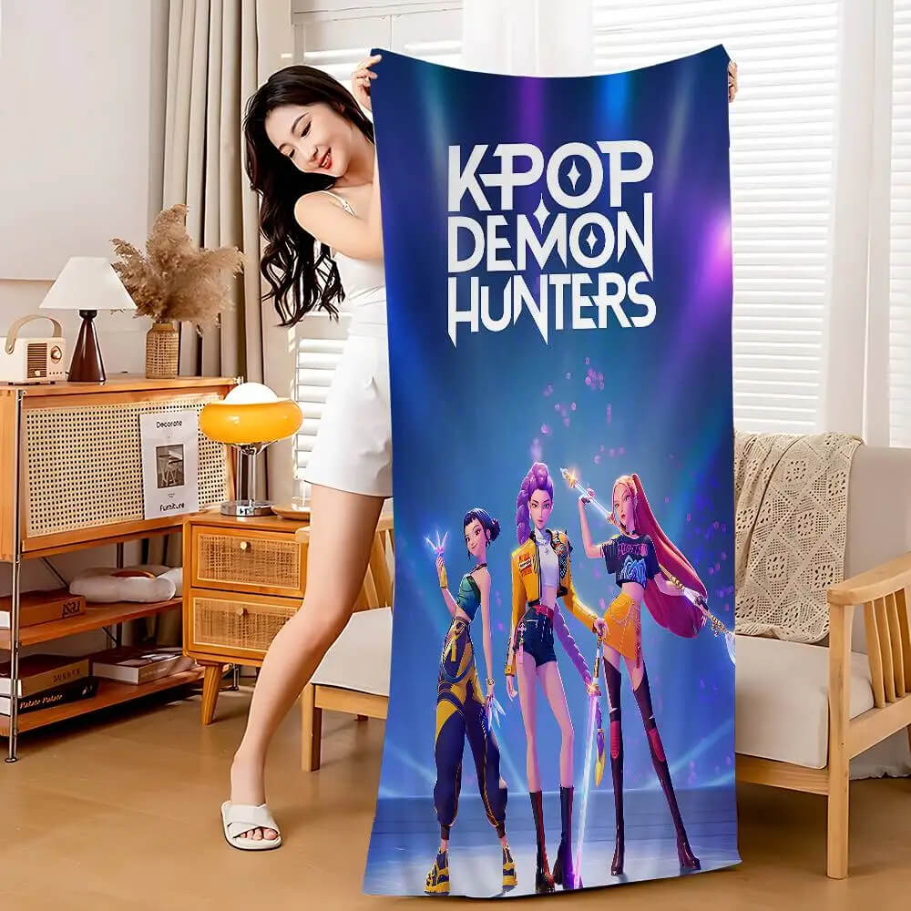 Kpop Demon Hunter beach towel for kids