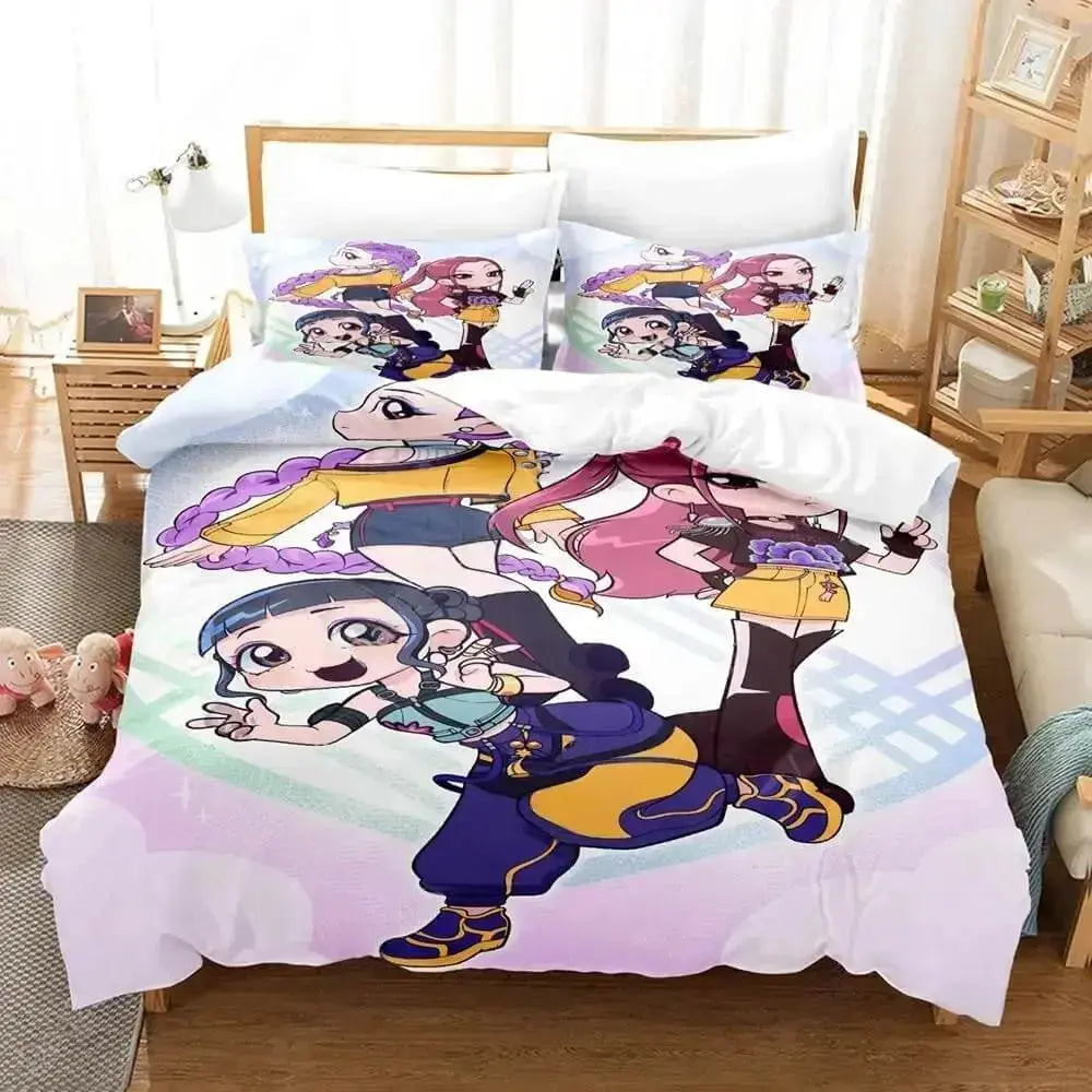 Kpop Demon Hunters Cartoon Kids Duvet Cover