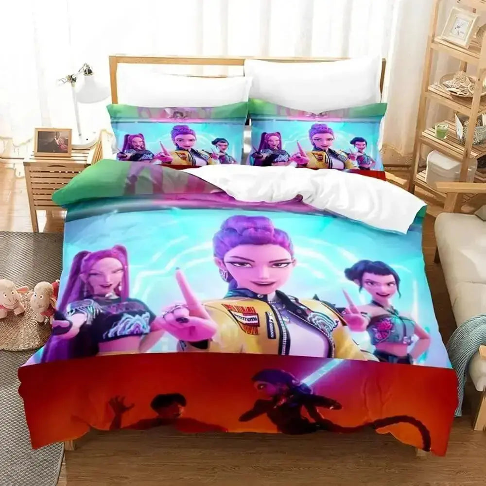 Kpop Demon Hunters Kids Quilt Cover