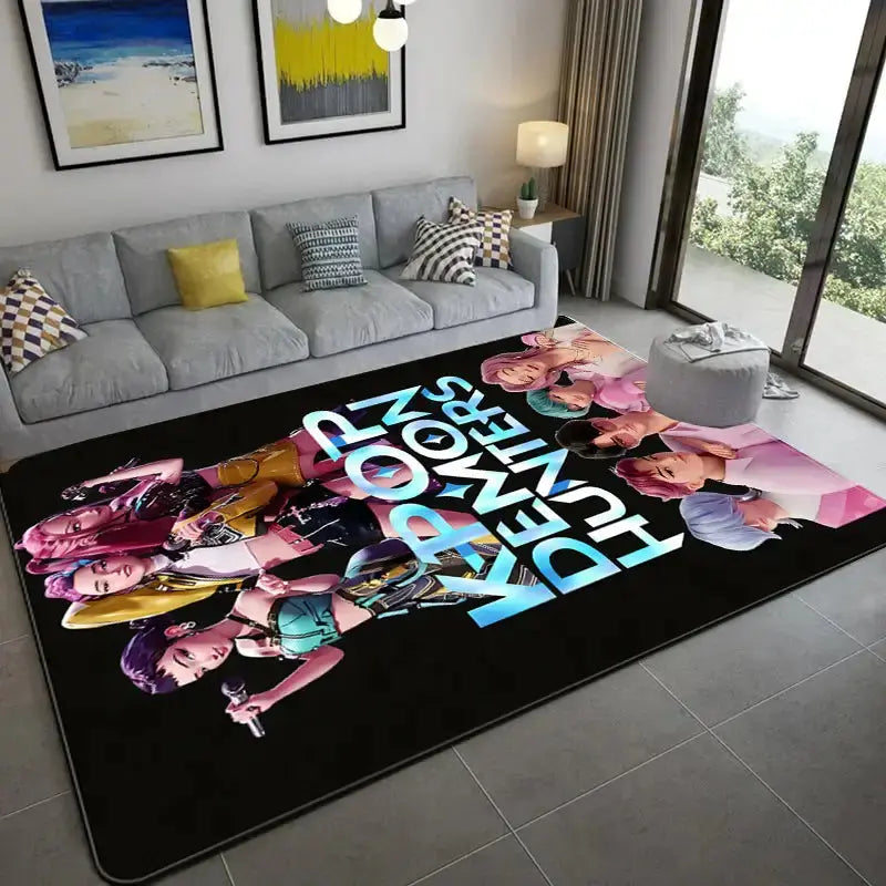 Kpop Demon Hunters Girls Living Room Rug