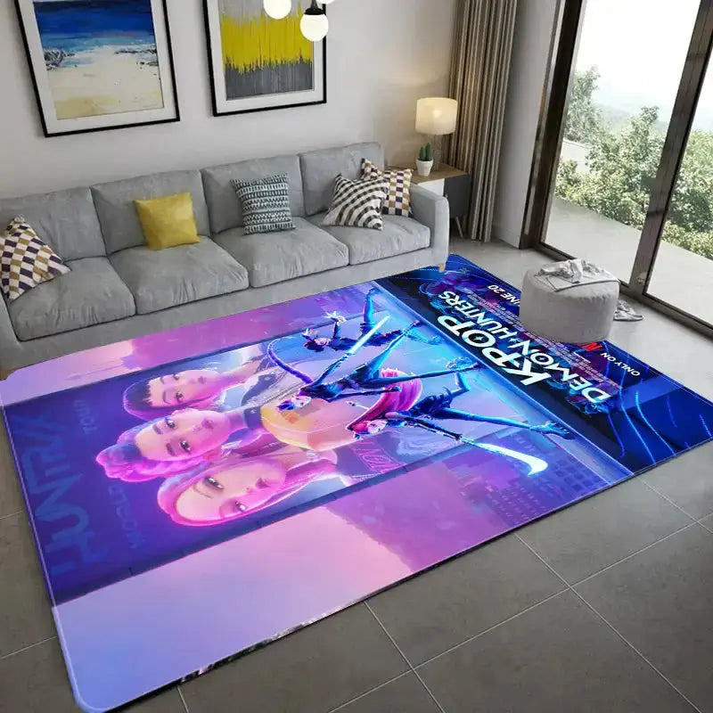 Kpop Demon Hunters Kids Anime Carpet