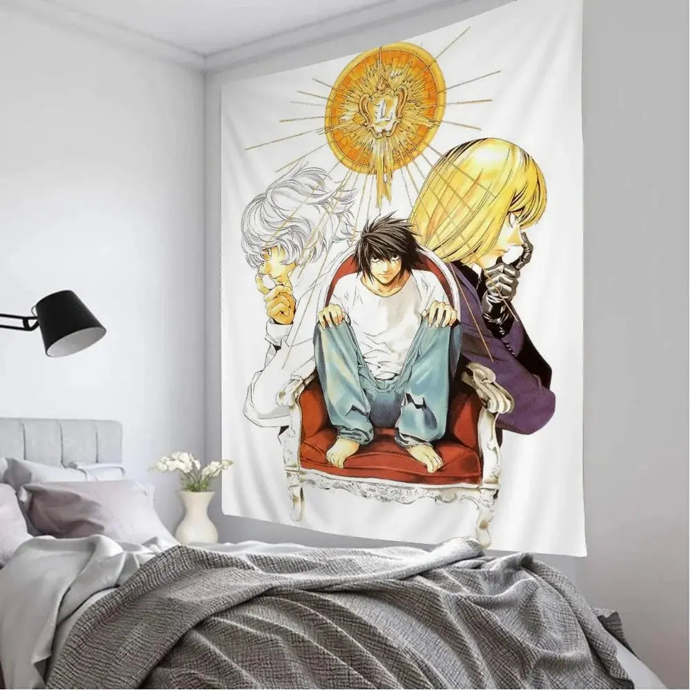 Death Note Tapestry featuring L, Near, and Mello