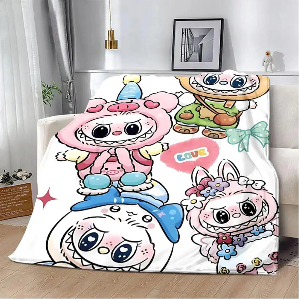 Labubu Cartoon Throw Blanket