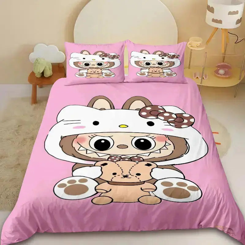 Labubu The Monsters Pippo Dolls Anime Kids Quilt Cover Zirconic