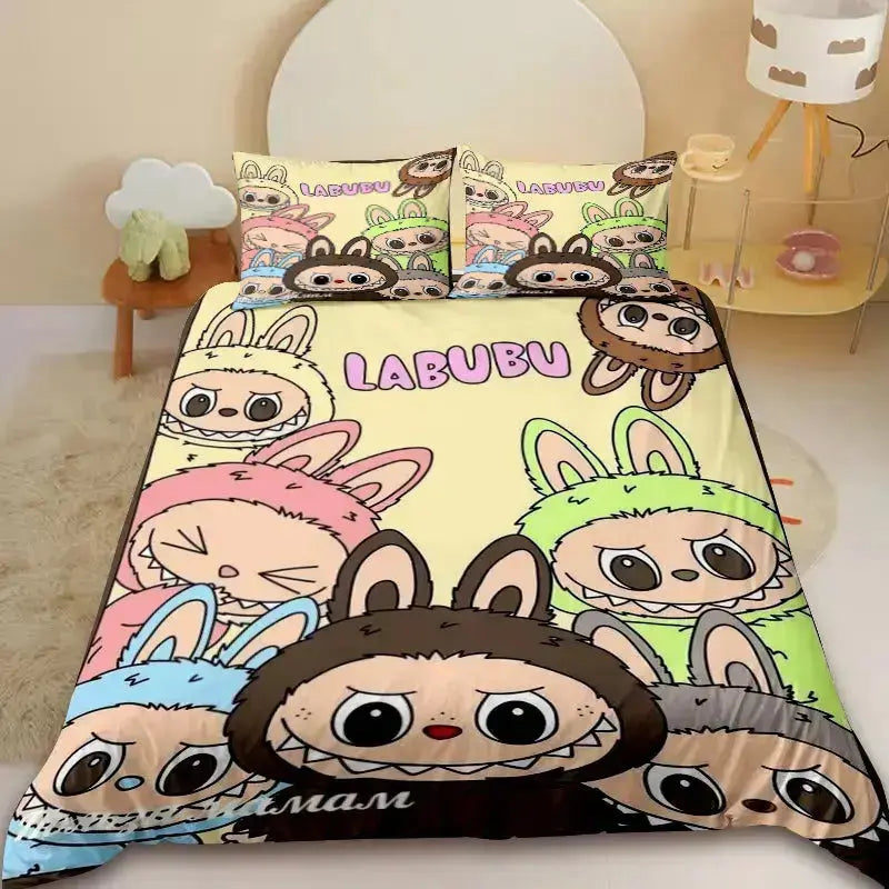 Labubu The Monsters Makoko Dolls Anime Bedding Cover Set Zirconic