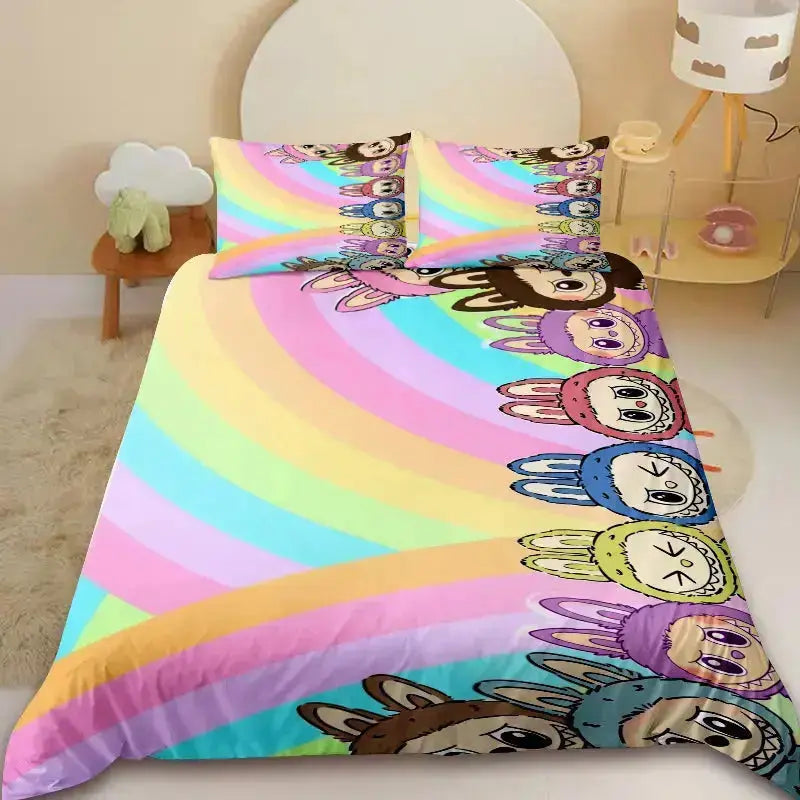 Labubu The Monsters Pippo Dolls Anime Kids Duvet Cover Zirconic