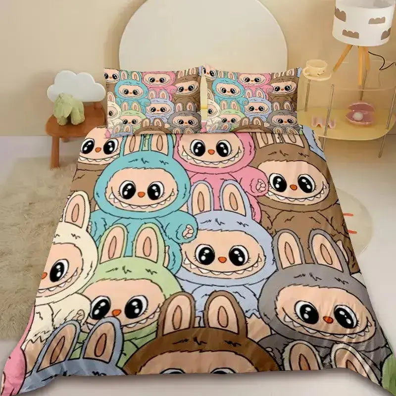 Labubu The Monsters Tycoco Dolls Anime Kids Quilt Cover Zirconic