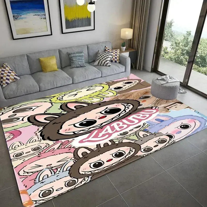 Labubu The Monsters Spooky Dolls Anime Kids Rug Zirconic