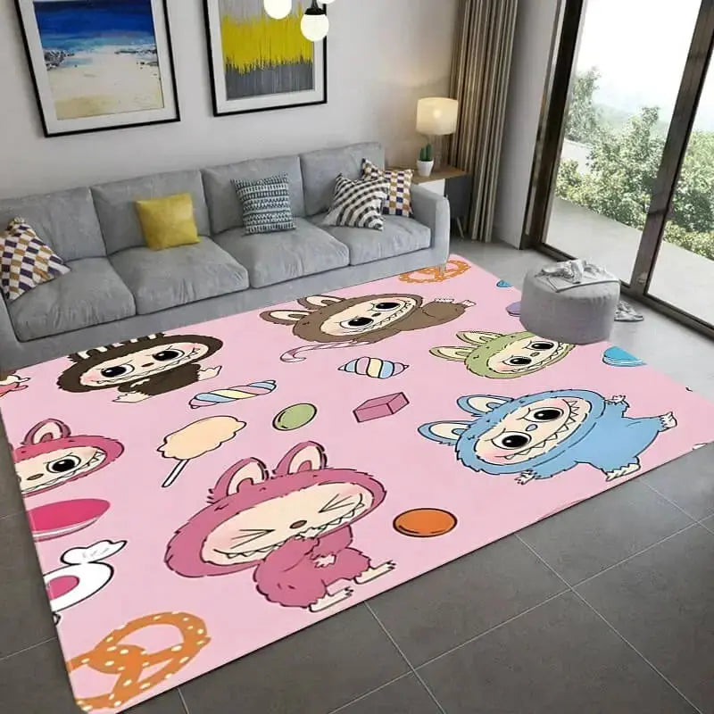 Labubu The Monsters Zimomo Dolls Anime Kids Rug Zirconic