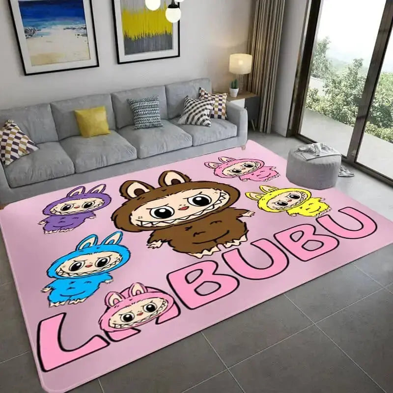Labubu The Monsters Tycoco Dolls Anime Kids Rug Zirconic