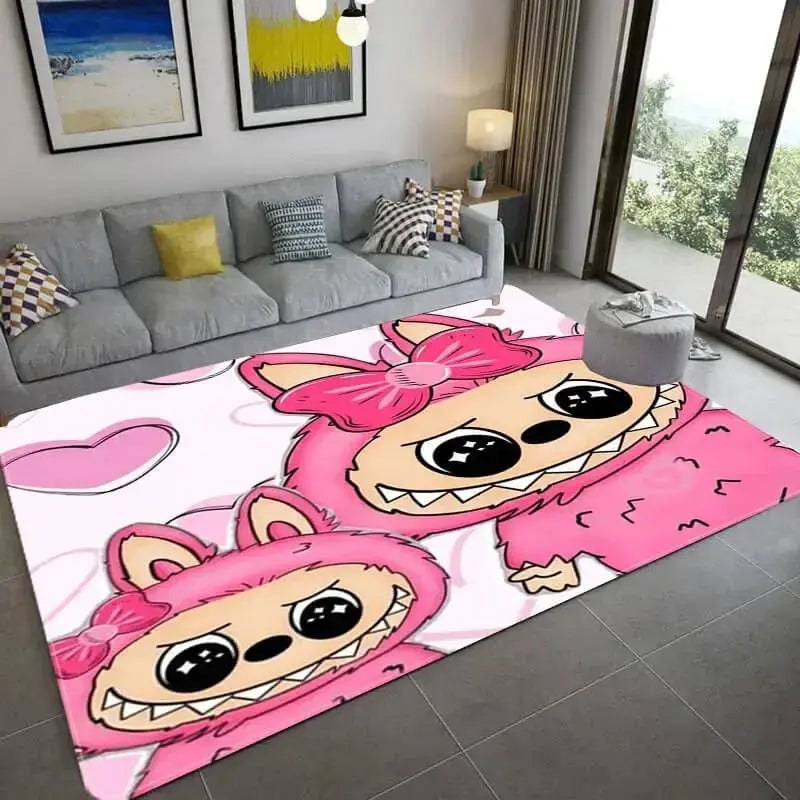 Labubu The Monsters Makoko Dolls Anime Kids Rug Zirconic