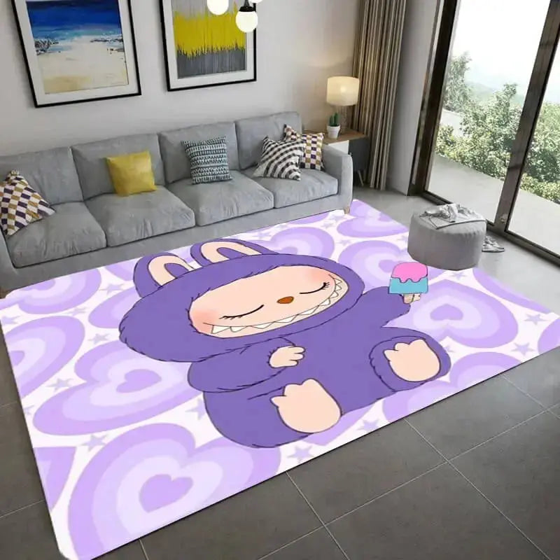 Labubu The Monsters Zimomo Dolls Anime Kids Rug Zirconic