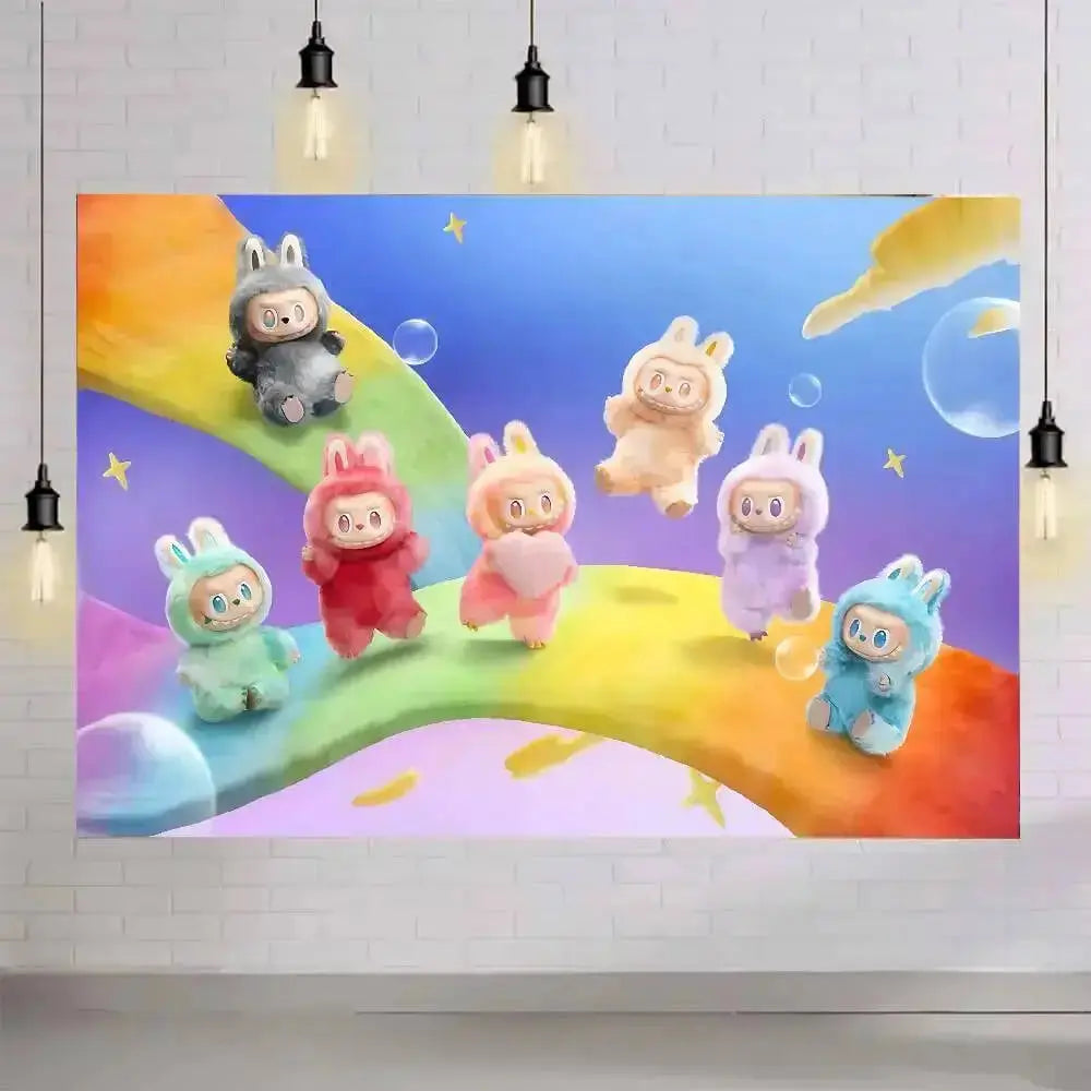 Labubu The Monsters Makoko Dolls Anime Wall Tapestry Zirconic