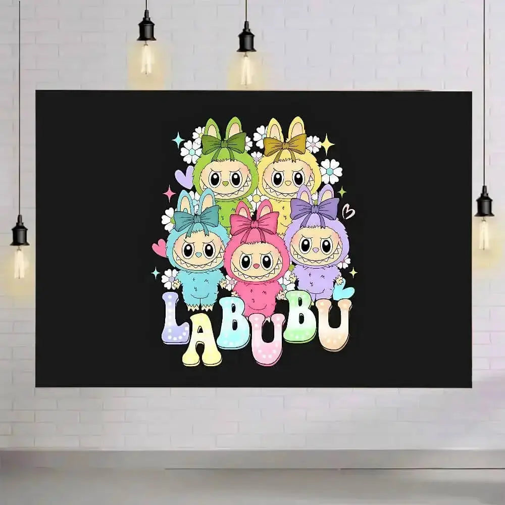 Labubu The Monsters Dolls Anime Kids Wall Hanging Tapestry Zirconic