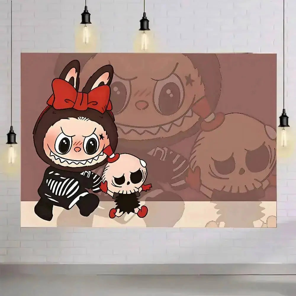 Labubu The Monsters Tycoco Dolls Anime Kids Wall Tapestry Zirconic