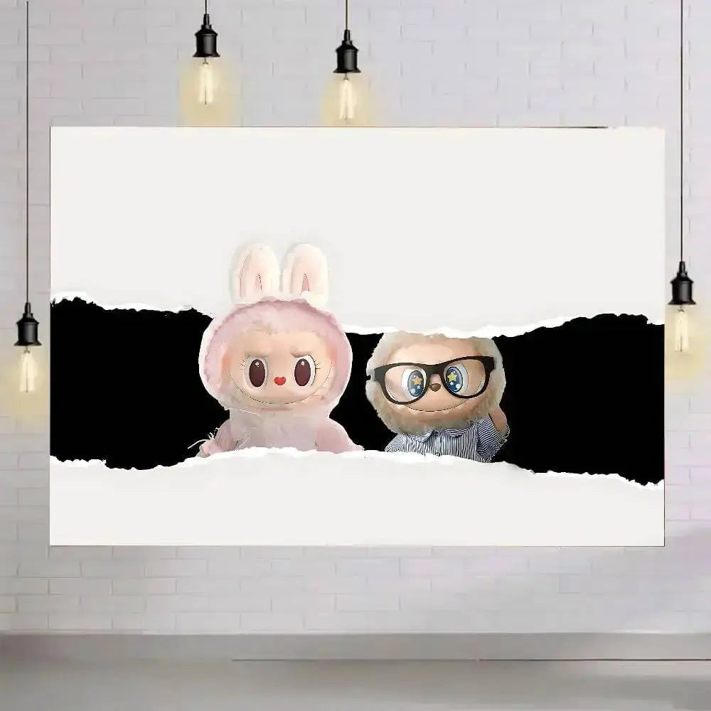 Labubu The Monsters Makoko & Pippo Dolls Anime Tapestry Zirconic