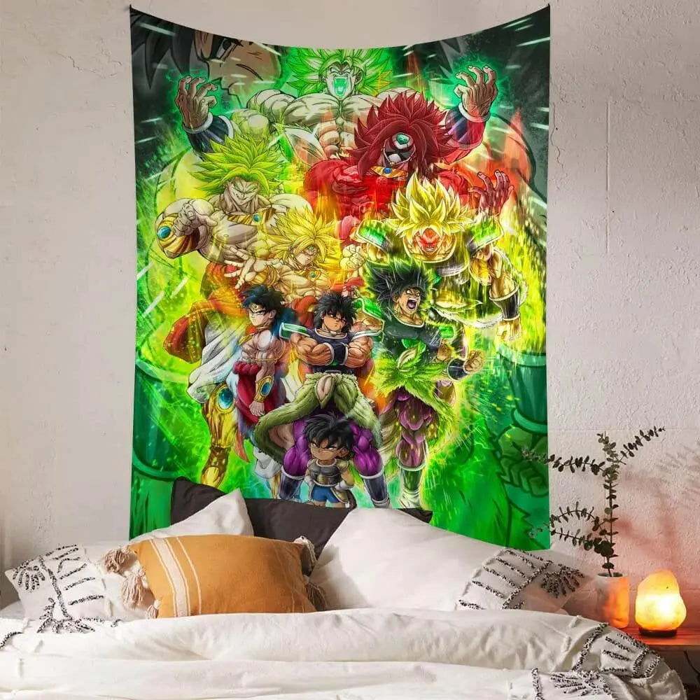 Broly Super Saiyan wall tapestry Dragon Ball Z

Legendary Saiyan anime room decor fabric poster

DBZ Broly green aura wall hanging

Broly transformation HD printed tapestry

Dragon Ball Super Broly tapestry for bedrooms