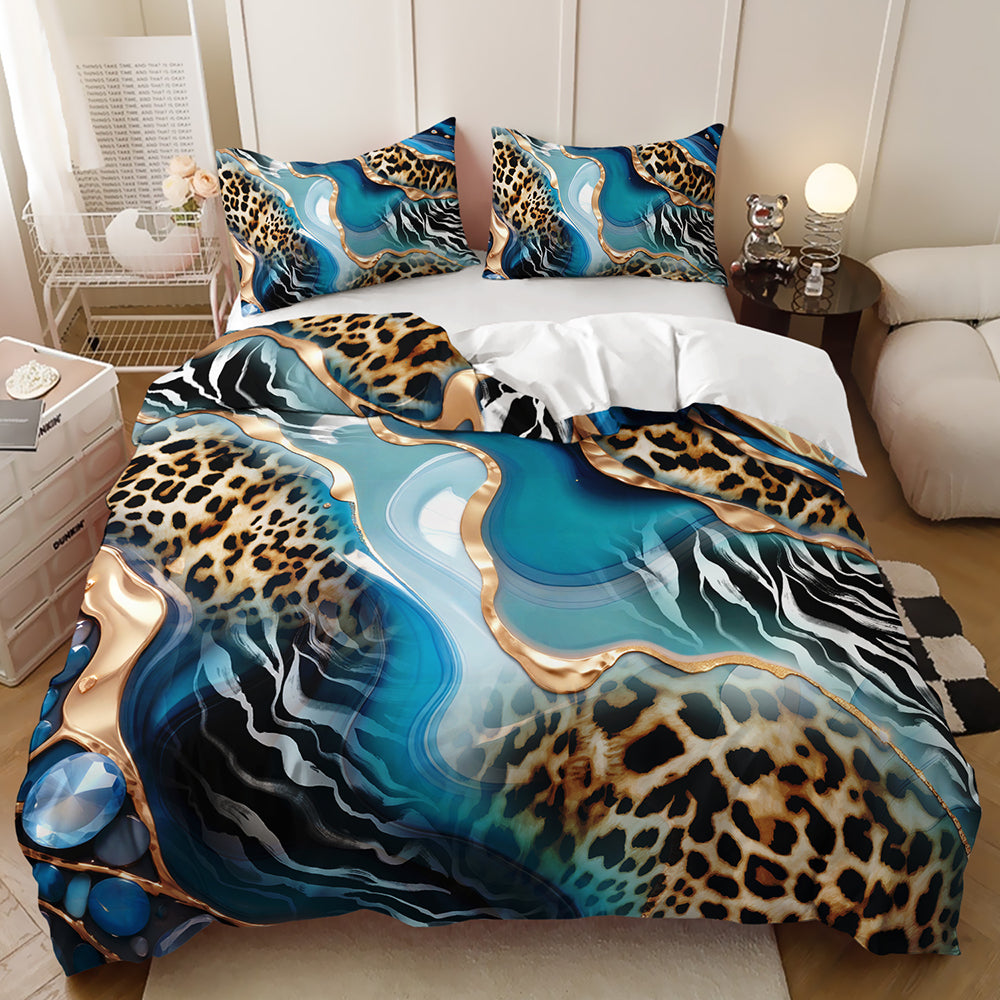 luxury leopard duvet cover