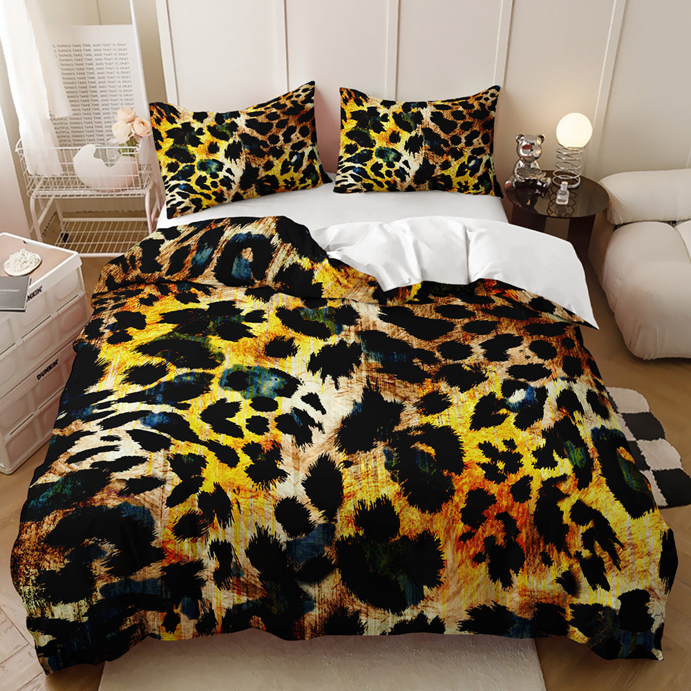 leopard print doona cover