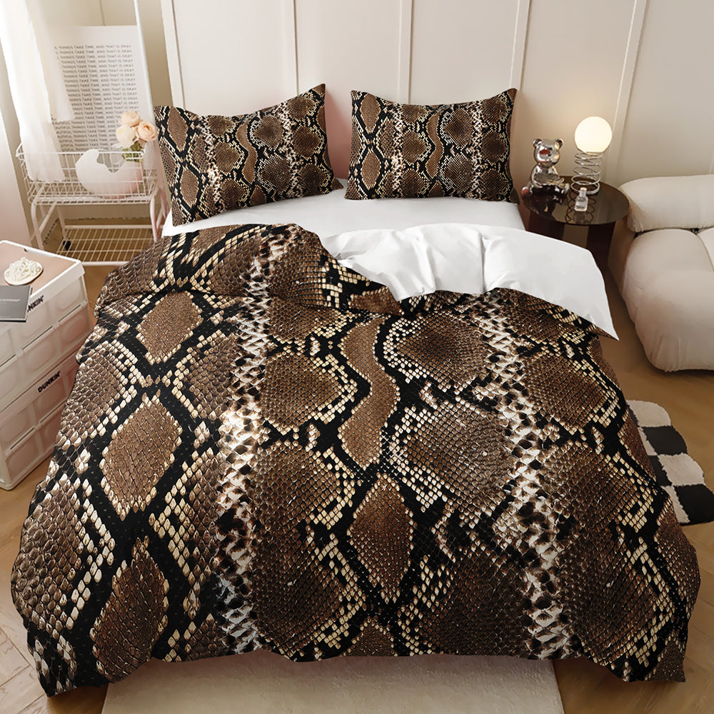 brown snakeskin bedding set