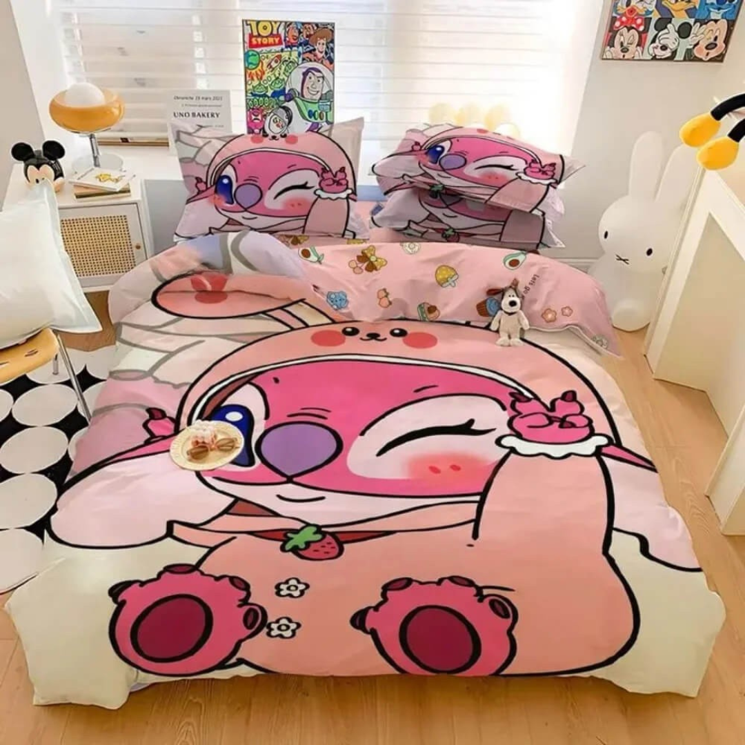 Kids Disney Stitch Pink duvet cover for birthday gift