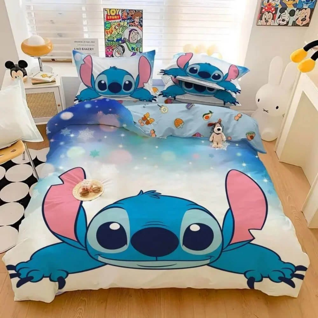 Fun Disney cartoon bedding set with Stitch print