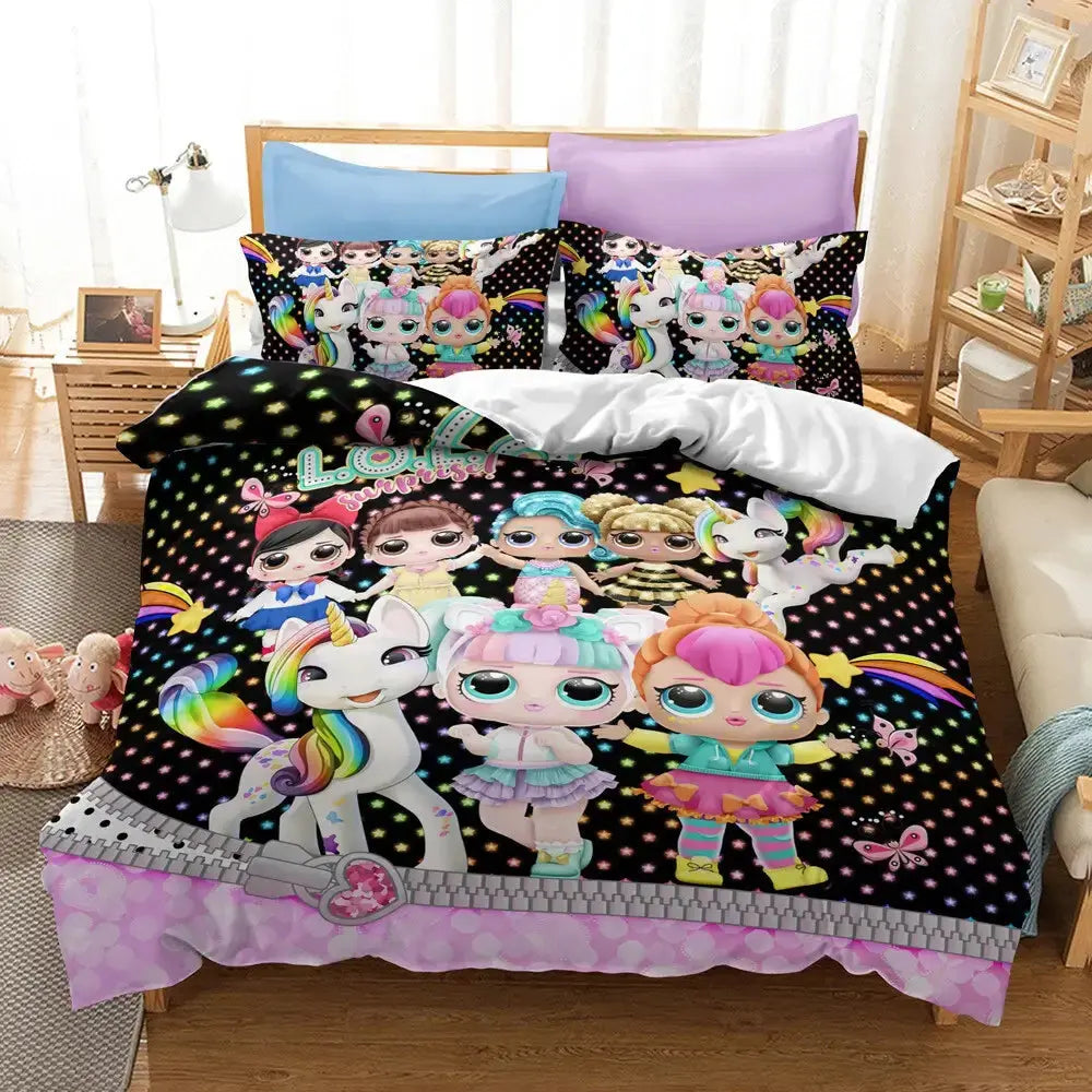 Lol Surprise Dolls Neon & Crystal Queen Kids Bedding Set