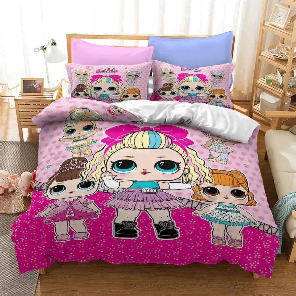 Lol Surprise Dolls Fancy & Jitterbug Cartoon Kids Room decor Bedding 