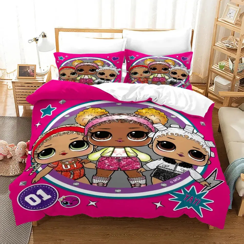 Lol Surprise Dolls Cartoon KIds Quilt Cover