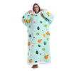 Green Orange Long Hoodie Blanket