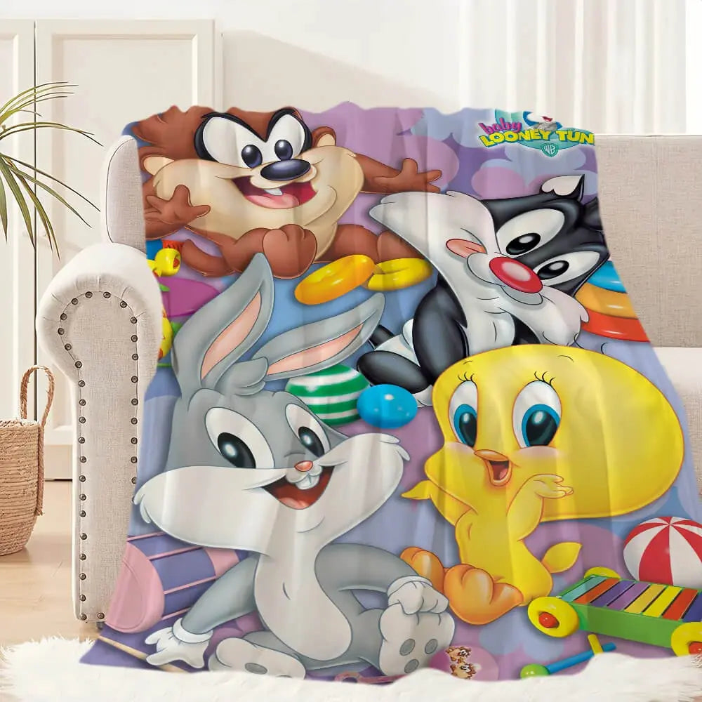 Looney Tunes Cartoon Throw Blanket