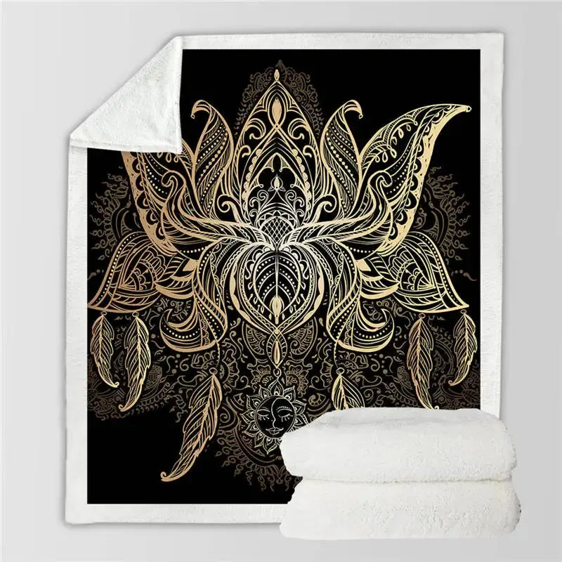 Lotus Flower Throw Blanket My Store