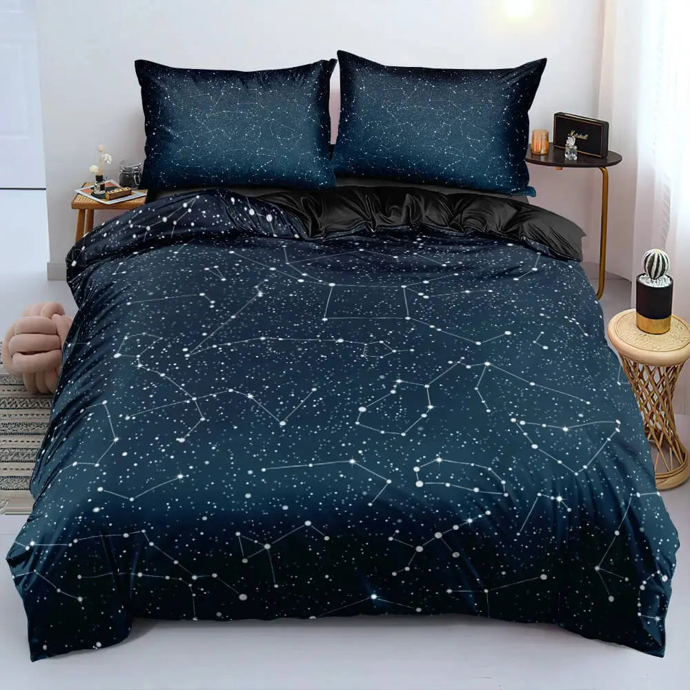 Luxury Galaxy Dark Blue Bedding Set