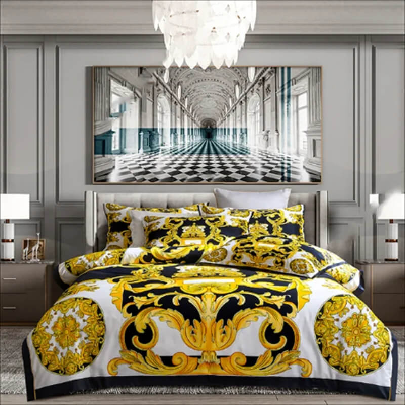 elegant baroque duvet cover modern bedroom