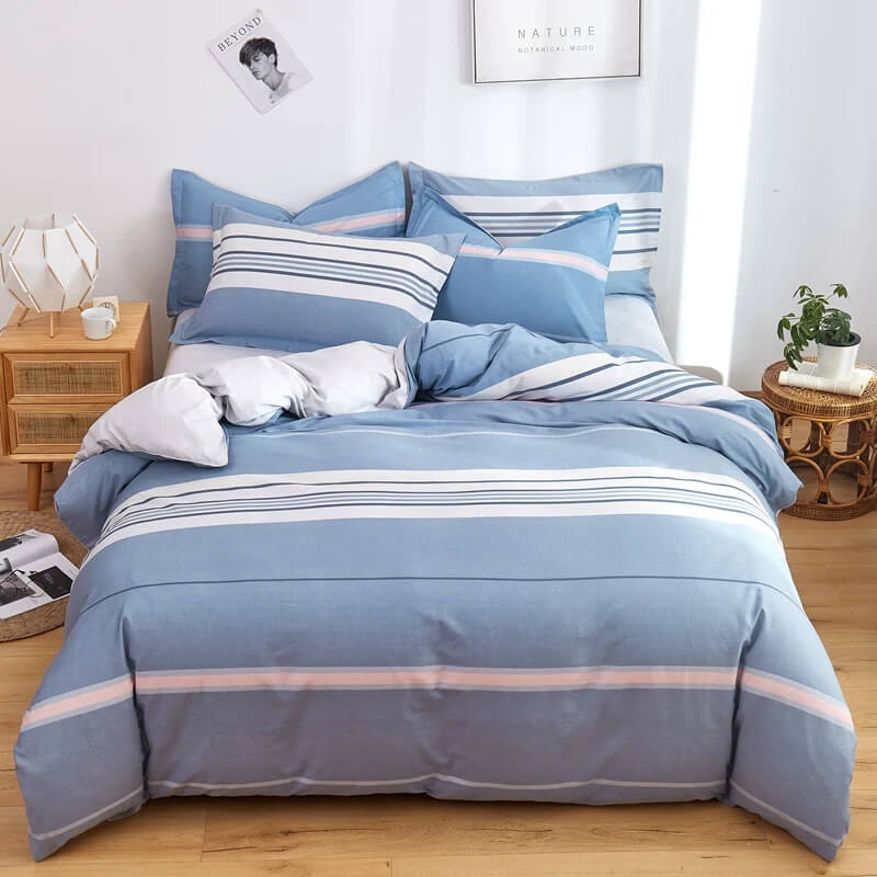 Modern adult bedroom blue bedding