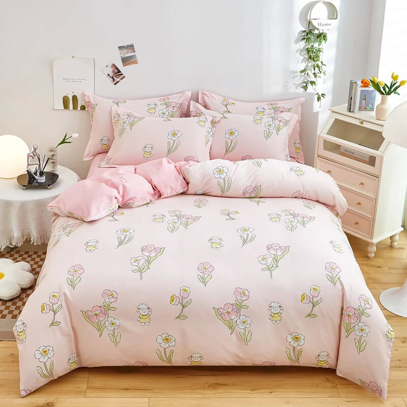 Floral patterned doona cover for kids & adults bedroom decor