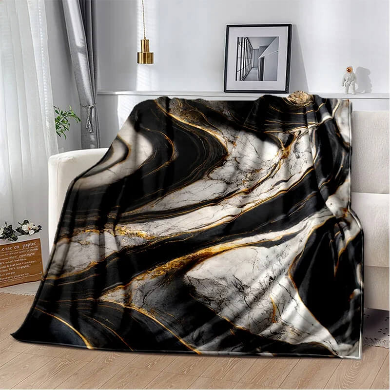 Gold marble sofa cover decorative blanket