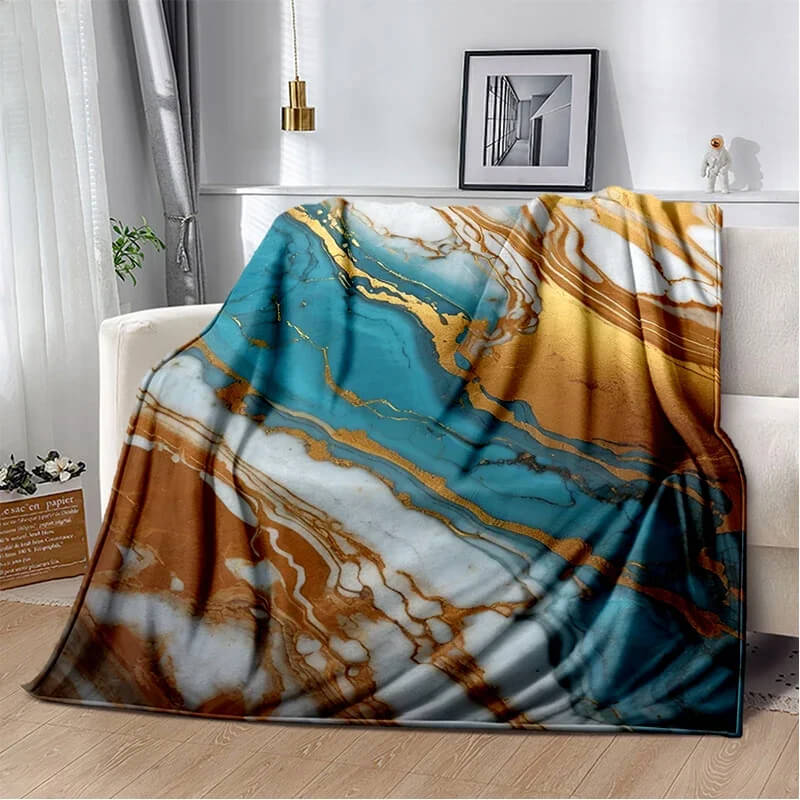 Luxurious gold marble blanket gift idea