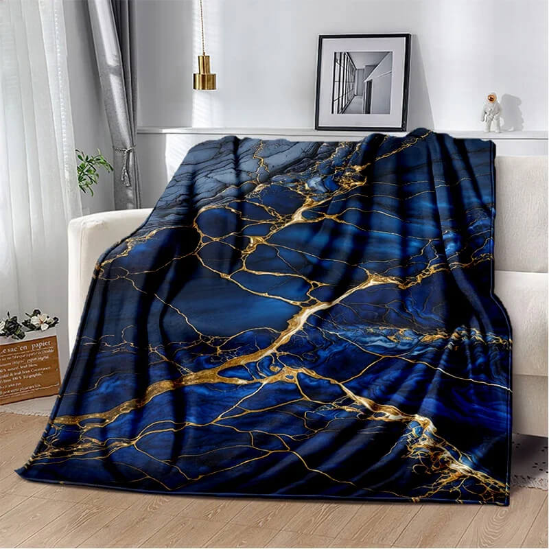 Modern bedroom décor with marble blanket