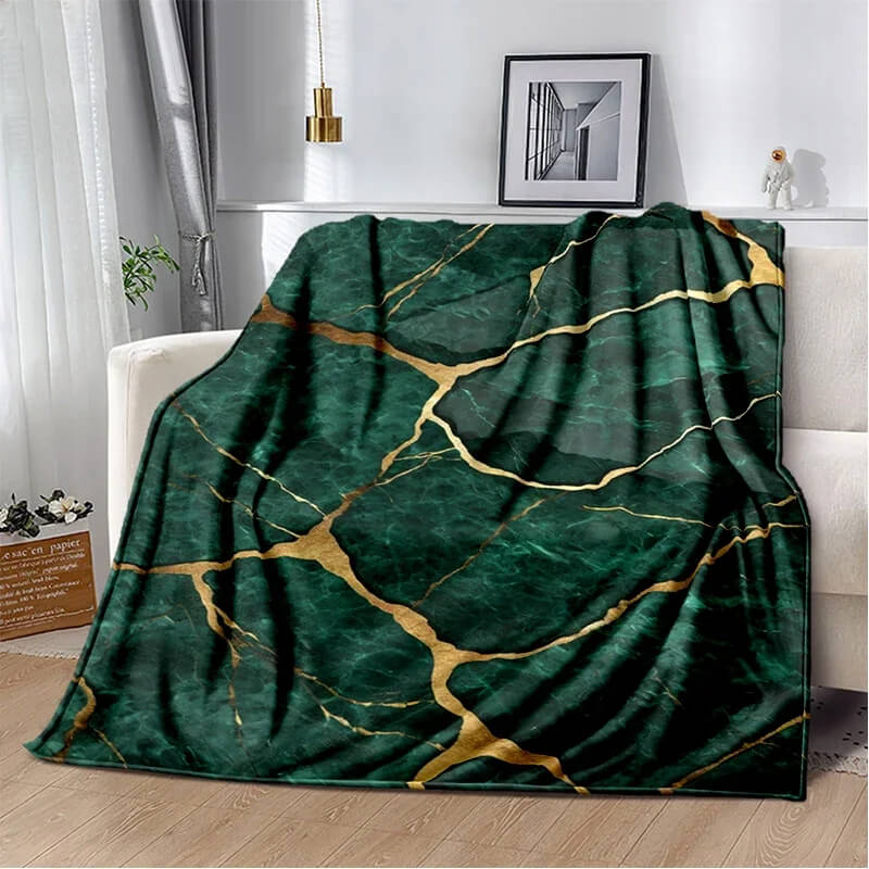 Soft flannel marble design blanket for bedroom